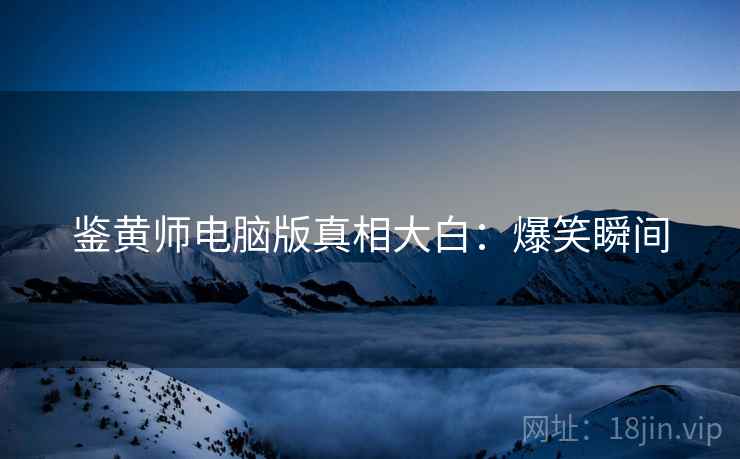 鉴黄师电脑版真相大白：爆笑瞬间
